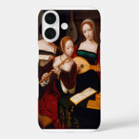 Vintage Renaissance Art Three Female Musicians