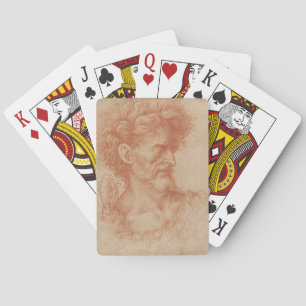 Vintage Renaissance Baroque Red Chalk Portrait Playing Cards