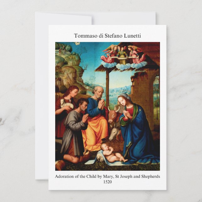 Vintage Renaissance Nativity Scene Christmas Card (Front)