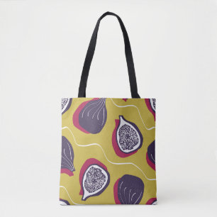 vintage repeating texture with stylised figs. Abst Tote Bag