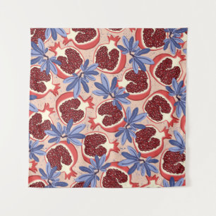 vintage repeating texture with stylised pomegranat tapestry