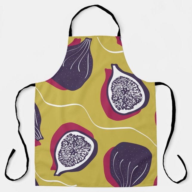 vintage repeating texture with stylized figs. Abst Apron (Front)
