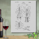 Vintage Reproduction 1930 Cork Screw Patent Design Faux Canvas Print<br><div class="desc">This reproduction 1930 cork screw patent poster is the perfect addition to any wine lovers collection. This black graphic cork screw design decorates the light grey background which gives it a simple farmhouse appeal.</div>