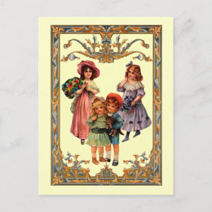 Vintage Reproduction Victorian Children Postcard