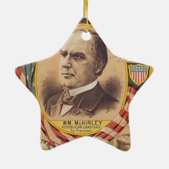 Vintage Republican Party Presidential Campaign Ceramic Ornament (Back)