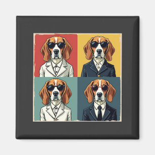 Vintage Rerto Beagle Dog 70s Style Sunglasses Magnet