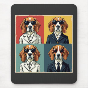  Vintage Rerto Beagle Dog 70s Style Sunglasses Mouse Pad