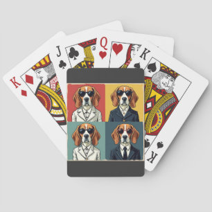 Vintage Rerto Beagle Dog 70s Style Sunglasses Playing Cards
