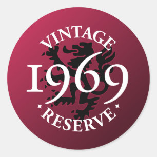 Vintage Reserve 1969 Classic Round Sticker