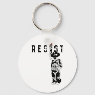 Vintage Resist Bear Graphic Distressed Retro Style Key Ring