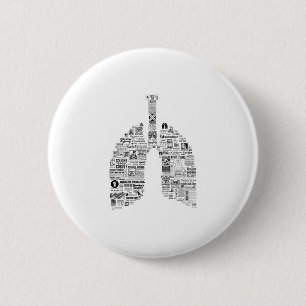 Vintage Respiratory Remedies pulmonology lungs art 6 Cm Round Badge