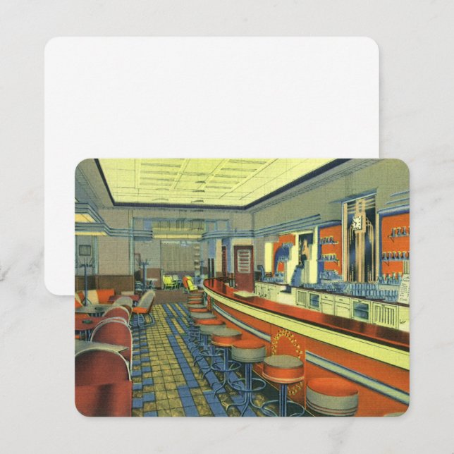 Vintage Restaurant Retro Roadside Diner Invitation (Front/Back)