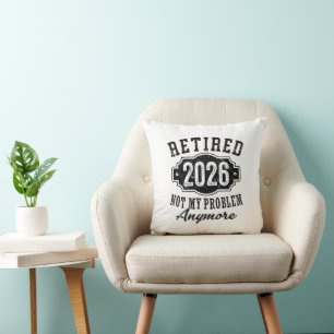 Vintage Retired 2026 Milestone Achievement Badge Cushion