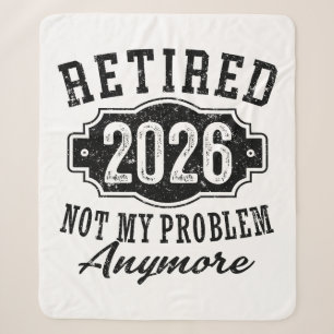 Vintage Retired 2026 Milestone Achievement Badge Sherpa Blanket