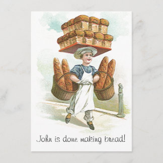 Vintage Retirement Invitations done making bread