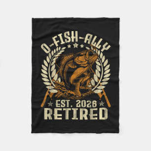 Vintage retirement men retired 2026 fisherman fleece blanket