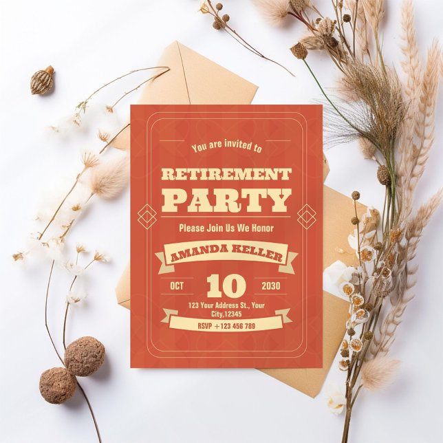Vintage Retirement Party Invitation (Creator Uploaded)