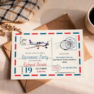 Vintage Retirement Party Invitation - Aeroplane 2