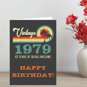 Vintage Reto Distressed Birthday Custom Year Age  Card