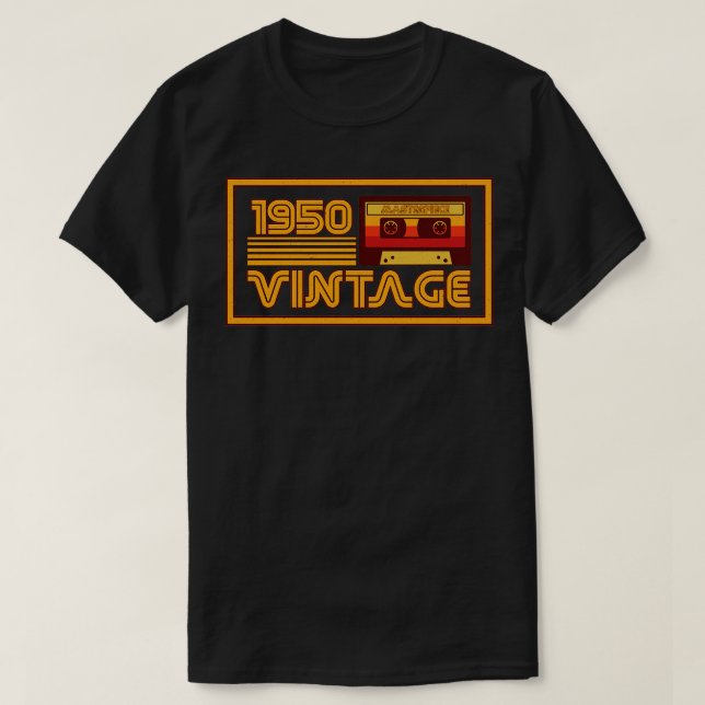 Vintage Retro 1950 Masterpiece Cassette Tape T-Shirt (Design Front)