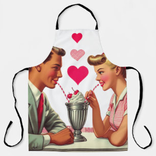 Vintage/retro 1950s malt shop Valentines Apron