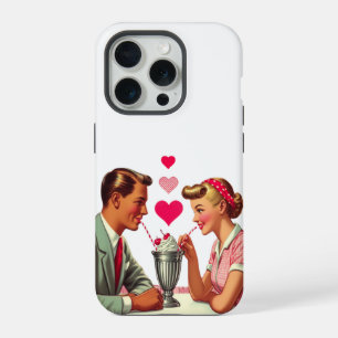 Vintage/retro 1950s malt shop Valentines iPhone 15 Pro Case