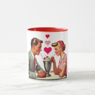 Vintage/retro 1950s malt shop Valentines Mug