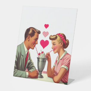Vintage/retro 1950s malt shop Valentines Pedestal Sign