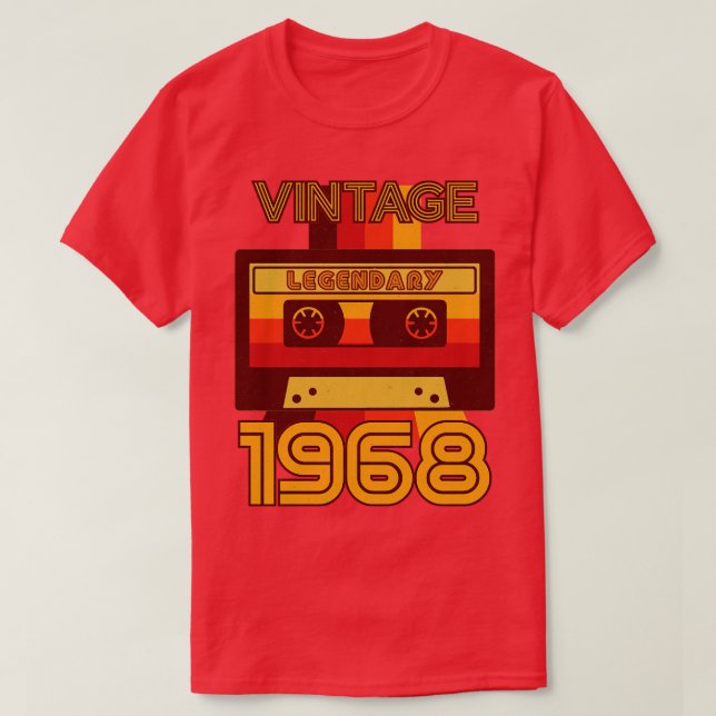 Vintage Retro 1968 Legendary Cassette Tape T-Shirt (Design Front)