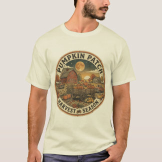 Vintage Retro 1970s Pumpkin Patch Harvest Season F T-Shirt