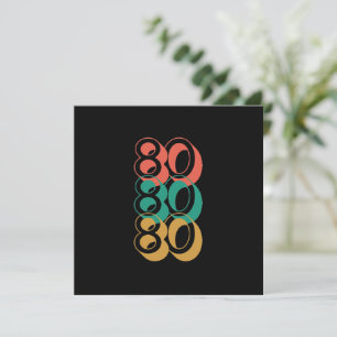 Vintage Retro 1980 Red Green Yellow Invitation