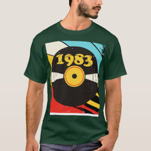 Vintage Retro 1983 Birthday Shirt Vinyl Music