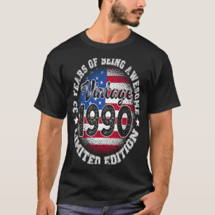 Vintage Retro 1990 33rd Birthday 33 Years Old Amer T-Shirt