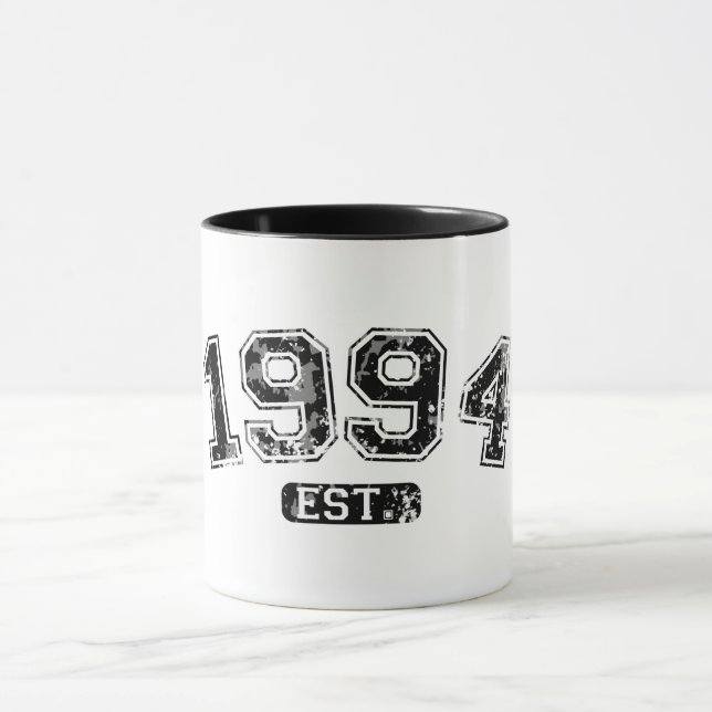Vintage Retro 1994 Grunge Est. Established Graphic Mug (Center)