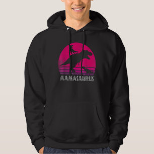 Vintage Retro 2 Kids Mamasaurus Sunset For Mothe Hoodie