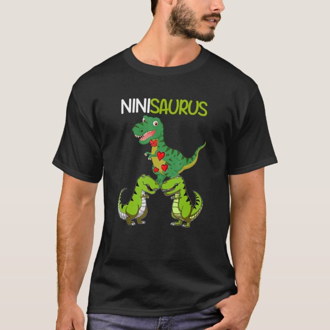 Vintage Retro 2 Kids Ninisaurus Dinosaur T-Shirt (Front)