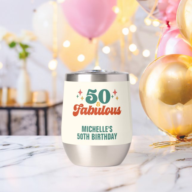 Vintage Retro 50 And Fabulous Birthday (Bachelor Party (Rotated))