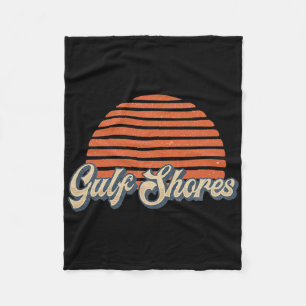 Vintage Retro 70s 80s Gulf Shores Alabama Fleece Blanket