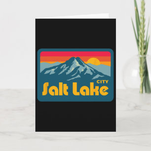 Vintage Retro 70s 80s Salt Lake City Utah Mountain Card