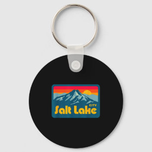 Vintage retro 70s 80s salt lake city utah mountain key ring