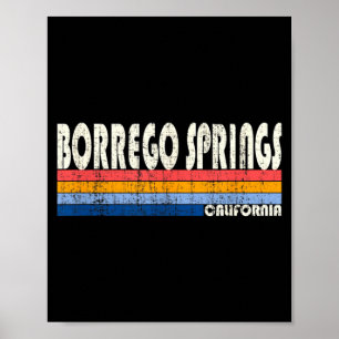 Vintage Retro 70s 80s Style Hometown of Borrego Poster