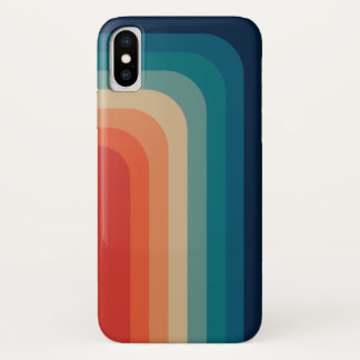 Vintage & Retro 70s Style - Color Stripes iPhone X Case