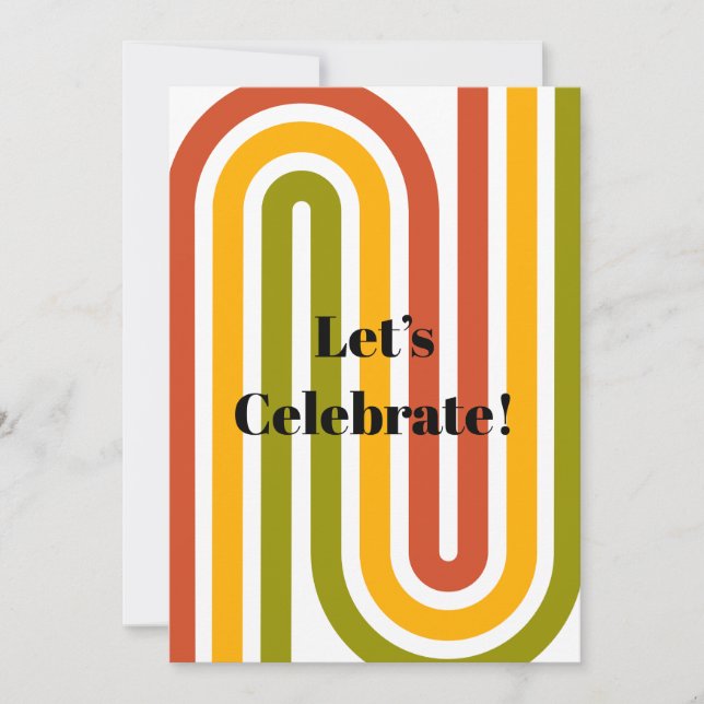Vintage, retro, 70s style  invitation (Front)