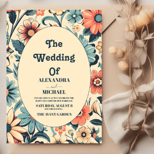 Vintage Retro 70s Wedding Invitation