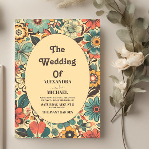 Vintage Retro 70s Wedding Invitation