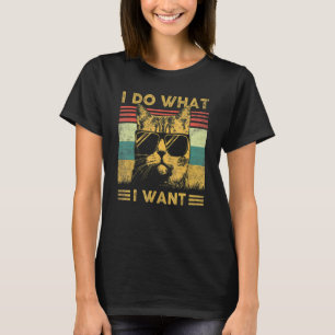 Vintage Retro 80s 90s Cat I Do What I Want Cat T-Shirt