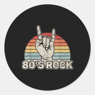 Vintage Retro 80's Rock Band Classic Round Sticker