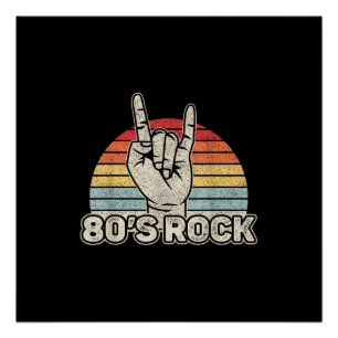 Vintage Retro 80's Rock Band Poster