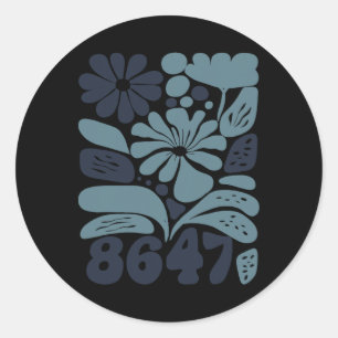 Vintage Retro 8647 Subtle Anti Trump 86 47 Floral Classic Round Sticker