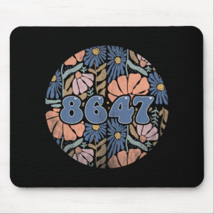 Vintage Retro 8647 Subtle Anti Trump 86 47 Floral Mouse Pad